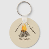 Gemelde Marshmallows Campfire Sleutelhanger (Voorkant)