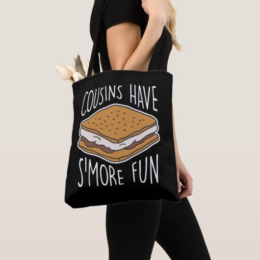 Gemelde Marshmallows Camping Cousins S'more Fun Tote Bag (Dichtbij)