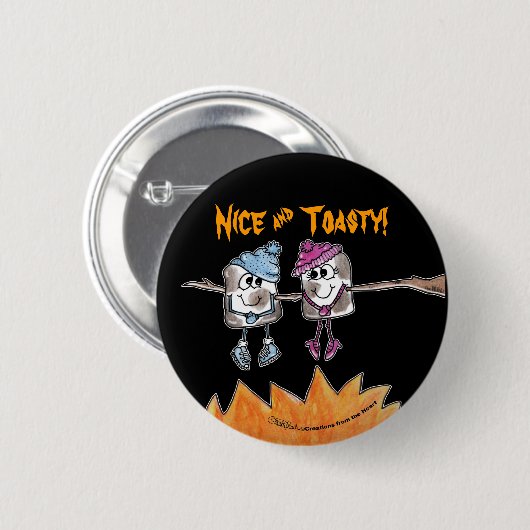 Gemelde Marshmallows Ronde Button 5,7 Cm (Voorkant /achterkant)