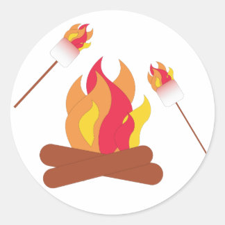 Gemelde Marshmallows Ronde Sticker