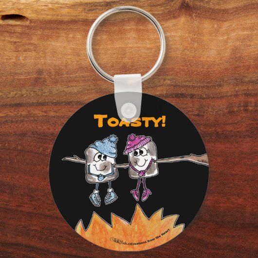 Gemelde Marshmallows Sleutelhanger (Voorkant)