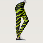 Gemelde SpaceTime Stripes - Geel/Limoen Leggings (Rechts)