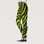 Gemelde SpaceTime Stripes - Geel/Limoen Leggings (Links)