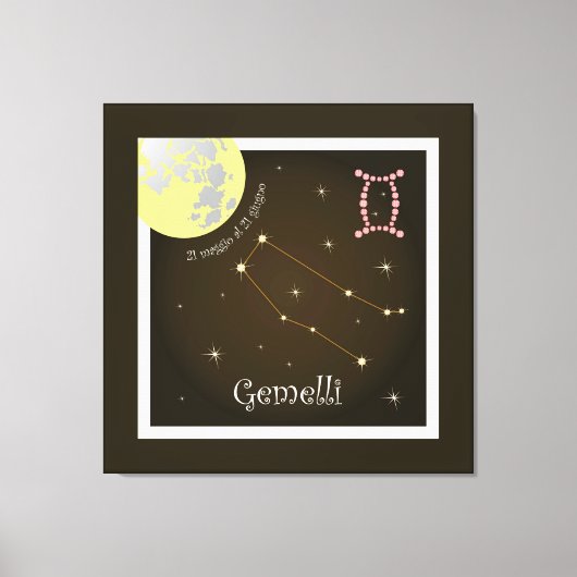 Gemelli 21 maggio al 21 giugno Leinwand Canvas Afdruk (Voorkant)
