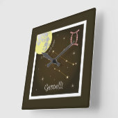 Gemelli 21 maggio al 21 giugno Uhr Vierkante Klok (Hoek)