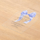 Gemelos Hijos Blue Bow Primer Añito Bautizo Acryl Uitnodigingen (Laagn)