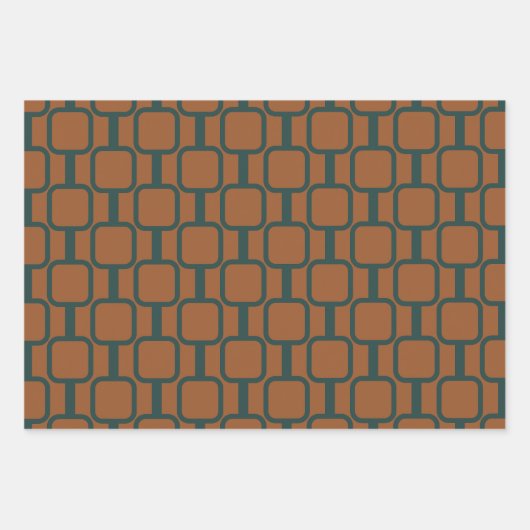 Gememd verbindt Geometrische Patronen in Rust en B Inpakpapier Vel (Voorkant 2)
