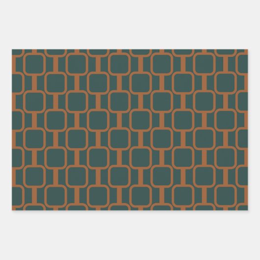 Gememd verbindt Geometrische Patronen in Rust en B Inpakpapier Vel (Voorkant)