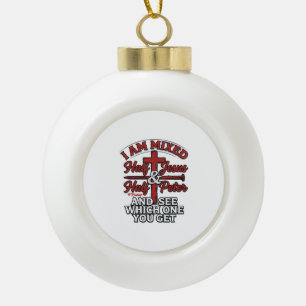 Gemene Jezus en Petrus Vintage Christelijke Humor Keramische Bal Ornament