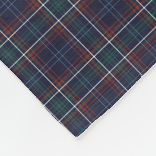 Gemenebest van Massachusetts Tartan Fleece Deken (Hoek)