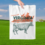 Gemenebest van Virginia, kom onze zuivellucht insm Boodschappentas<br><div class="desc">Een grappige logo voor het Gemenebest van Virginia. Er zijn hier koeien. Van de Blue Ridge-bergen tot de oceaan,  is er zoveel meer naar Virginia dan alleen maar koeien,  maar laten we ons concentreren op de koeien voor deze.</div>