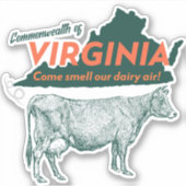 Gemenebest van Virginia, kom onze zuivellucht insm Sticker (Voorkant)