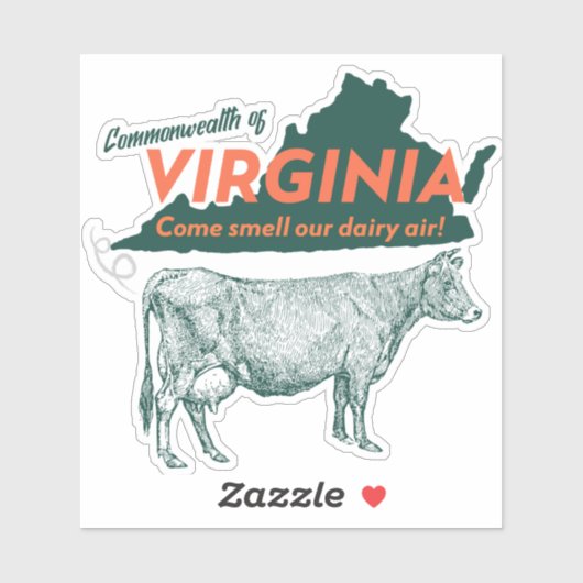 Gemenebest van Virginia, kom onze zuivellucht insm Sticker (Vel)
