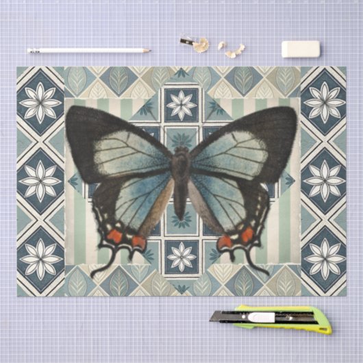 Gemengd Abstract Patroon & Vlinder Decoupage  Tissuepapier (Craft)
