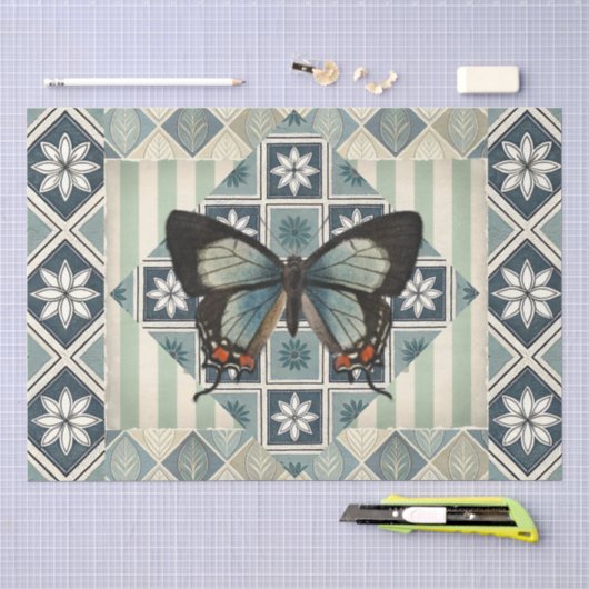 Gemengd Abstract Patroon & Vlinder Decoupage  Tissuepapier (Craft)