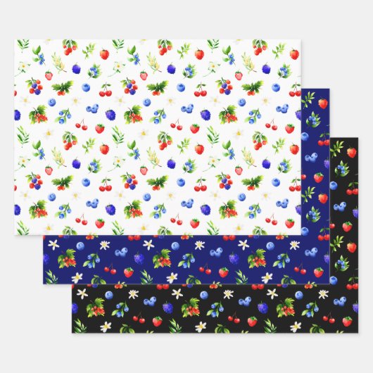 Gemengd Bessenpatroon Inpakpapier Vel (Set)