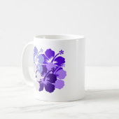 gemengd blauw hibiscus ontwerp koffiemok (Voorkant links)