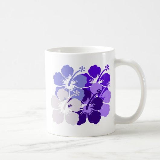 gemengd blauw hibiscus ontwerp koffiemok (Rechts)