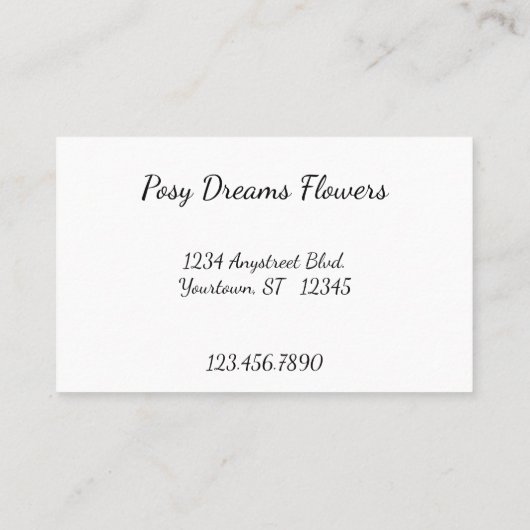 Gemengd boeket met Big Bow Bloemist Visitekaartje (Achterkant)