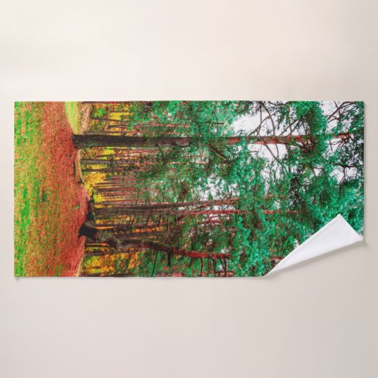 gemengd bos in het najaar badhanddoek (Badhanddoek)