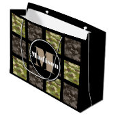 Gemengd Camouflage met personalisatie Large Cadeautasje (Voorkant Gekanteld)