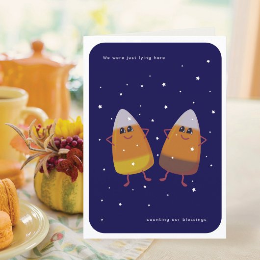 Gemengd Candy Corn Duo "Dankbaar zijn" Herfst Feestdagen Kaart