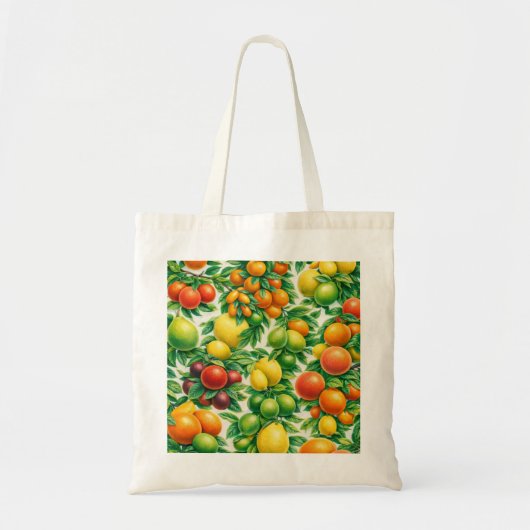 Gemengd citruspatroon tote bag (Voorkant)