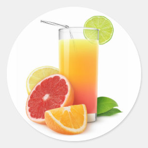 Gemengd citrusvruchtensap ronde sticker