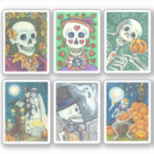 GEMENGD COLLECTIE WIT-SKULL, SKELETON-DODE BRIDE STICKER (Voorkant)