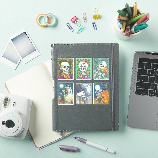 GEMENGD COLLECTIE WIT-SKULL, SKELETON-DODE BRIDE STICKER (iPad Cover)