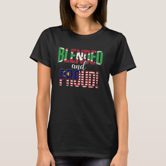 Gemengd en trots Nationaliteit half Bruneis half M T-shirt (Voorkant)