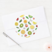 Gemengd Fruit 4 Ronde Sticker (Envelop)