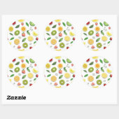 Gemengd Fruit 4 Ronde Sticker (Vel)