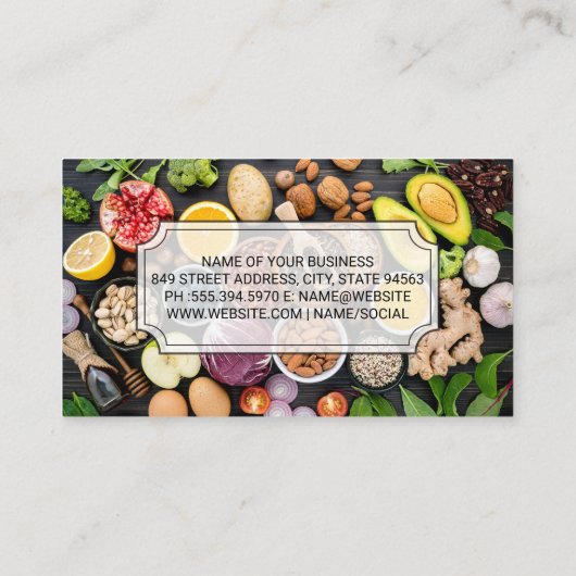 gemengd fruit en groenten visitekaartje (Achterkant)