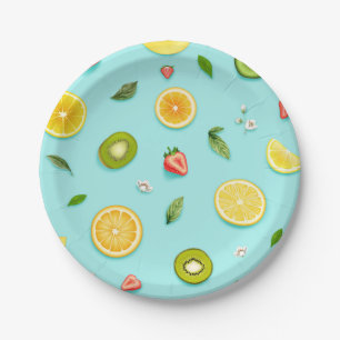Gemengd fruit papieren bordje