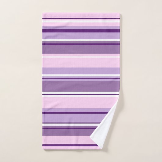 Gemengd gestreept patroon roze paars wit bad handdoek (Handdoek)