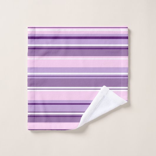 Gemengd gestreept patroon roze paars wit bad handdoek (Wasdoekje)