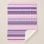 Gemengd gestreept patroon roze paars wit sherpa deken (Voorkant)