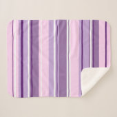 Gemengd gestreept patroon roze paars wit sherpa deken (Voorkant (horizontaal))