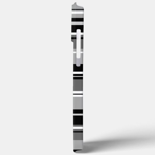 Gemengd gestreept patroon zwart wit grijs Case-Mate iPhone case (Achterkant / Links)