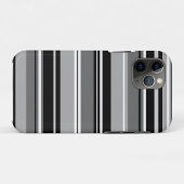 Gemengd gestreept patroon zwart wit grijs Case-Mate iPhone case (Achterkant (horizontaal))