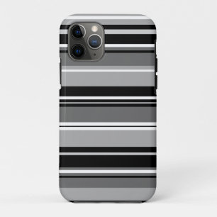 Gemengd gestreept patroon zwart wit grijs Case-Mate iPhone case