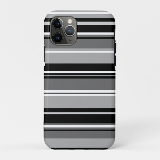 Gemengd gestreept patroon zwart wit grijs Case-Mate iPhone case (Achterkant)