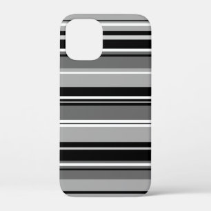 Gemengd gestreept patroon zwart wit grijs Case-Mate iPhone case
