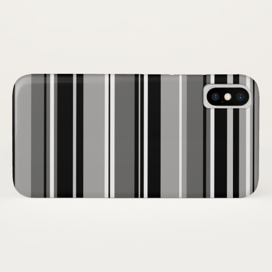 Gemengd gestreept patroon zwart wit grijs Case-Mate iPhone case (Achterkant (horizontaal))