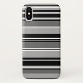 Gemengd gestreept patroon zwart wit grijs Case-Mate iPhone case (Achterkant)