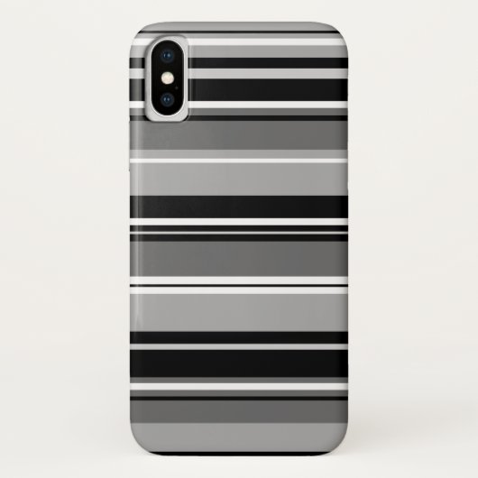 Gemengd gestreept patroon zwart wit grijs Case-Mate iPhone case (Achterkant)