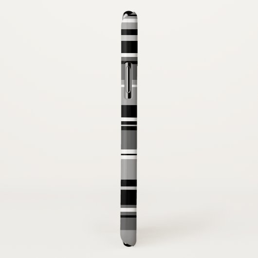 Gemengd gestreept patroon zwart wit grijs Case-Mate iPhone case (Achterkant / rechts)