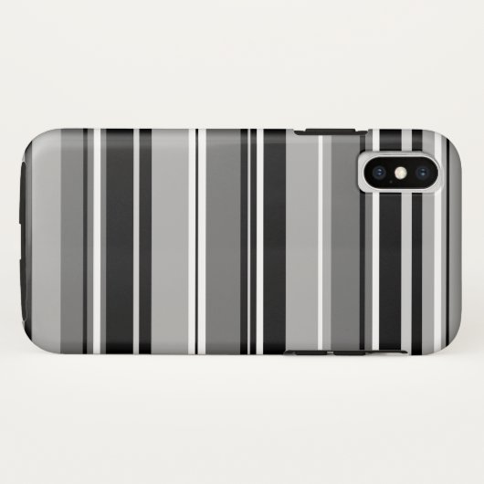 Gemengd gestreept patroon zwart wit grijs Case-Mate iPhone case (Achterkant (horizontaal))