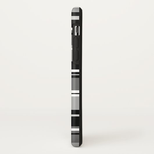 Gemengd gestreept patroon zwart wit grijs Case-Mate iPhone case (Achterkant/links)